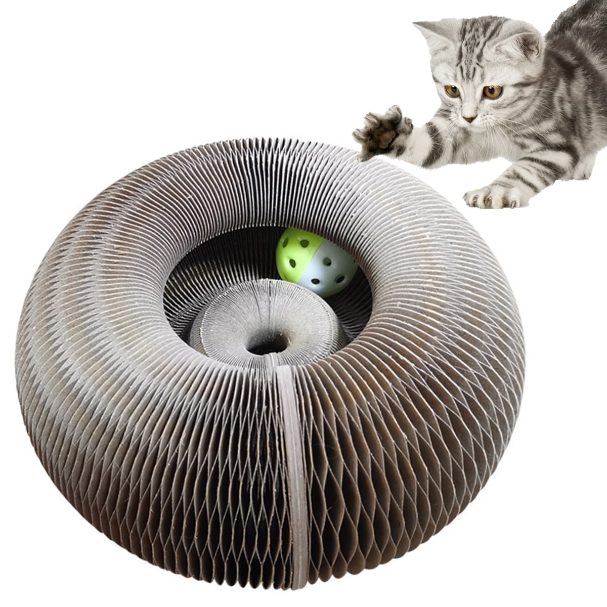 Magic Organ Cat Scratching Board Thickened Durable Cat Scratcher Toys Foldable Cat Grinding Claw Scratching Board Cat Donut Bed Cats Interactive Toys for Pet Kittens