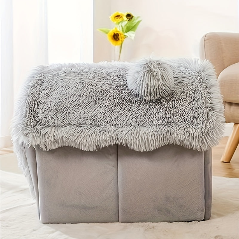 1pc Cozy Pet House Bed - Ultra-Soft, Warm, Detachable, and Washable Plush Bed for Small Dogs and Cats - Perfect for Four Seasons Use, Essential Pet Supplies