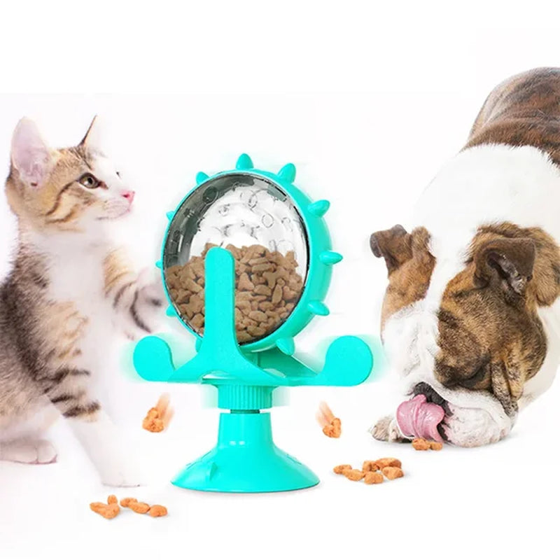 Turntable IQ Cat Toy Leaking Feeder Training Ball for Exercise  Kitten Toy 