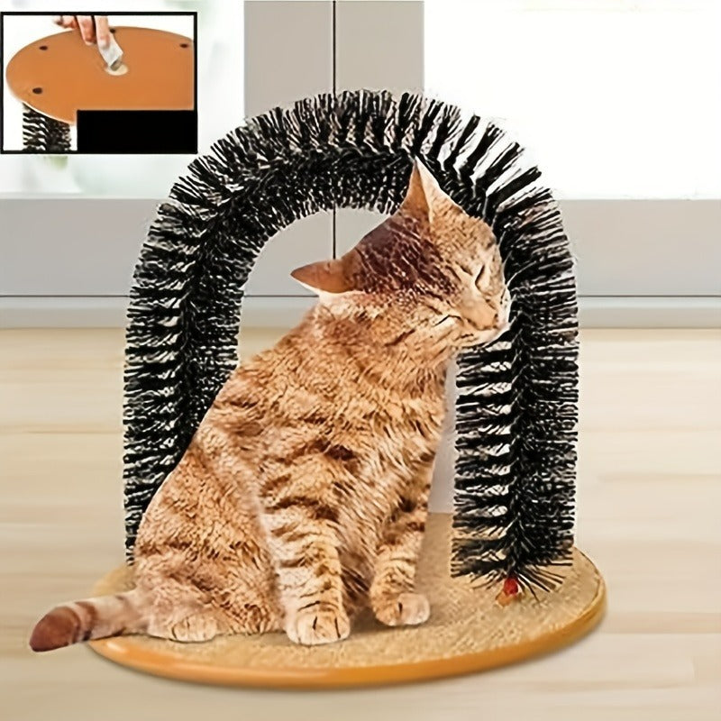 Cat Arch Self Grooming And Massage Toy, Multifunctional Cat Hair Brush Cat Scratching Toy For Cats Kittens Interactive Supply