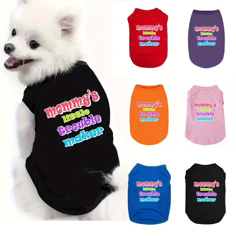 Pet Cat Dog T-Shirt Vest - Comfortable and Cute All-Season Knit Cotton Blend Pullover for Small, Medium, and Mini & Toy Breeds