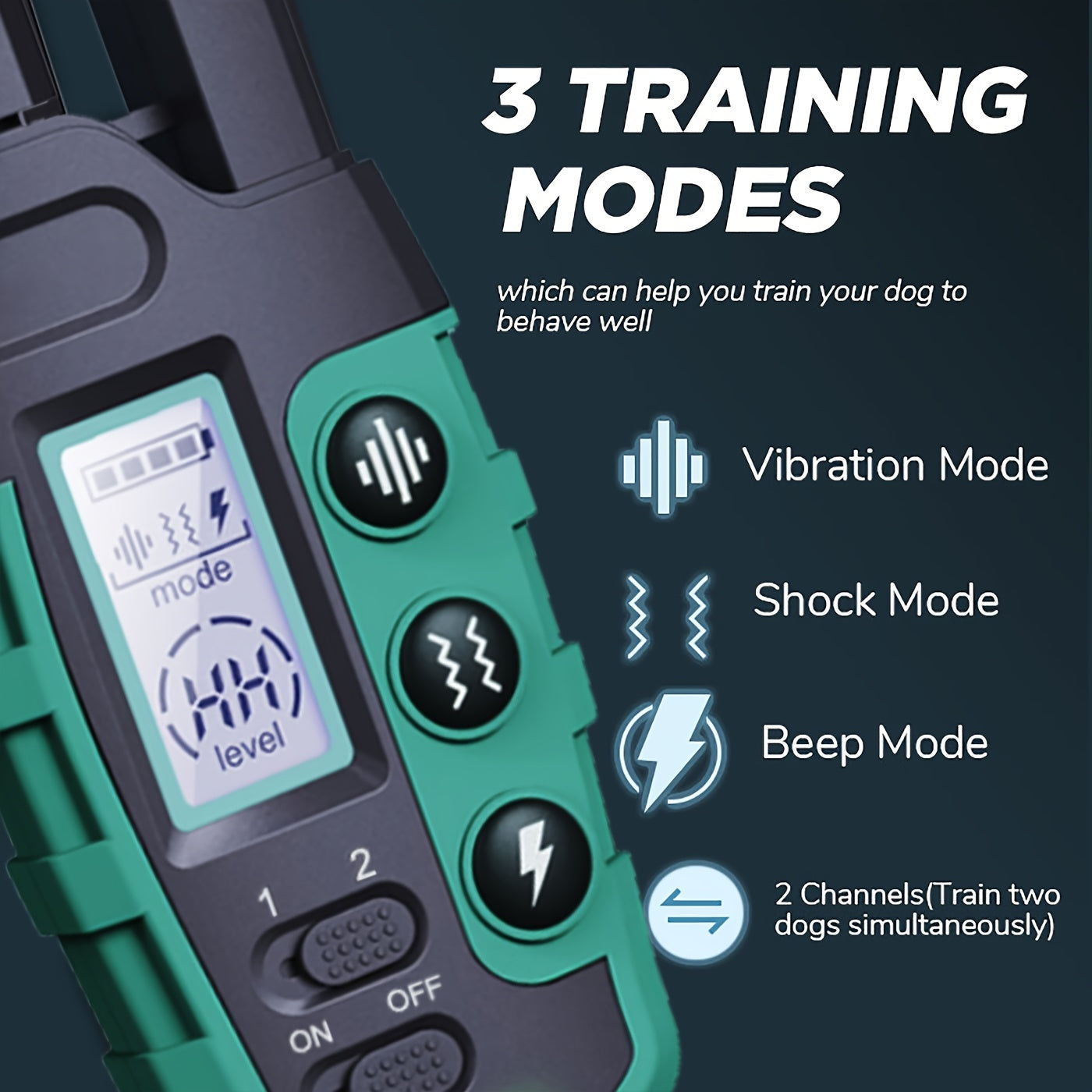 3300Ft Dog Training Collars With Remote, Adjustable Nylon Strap, Electric Shock, Vibration & Sound Modes, Rechargeable, 3300ft Range For Small To Large Dogs (5-150lbs
