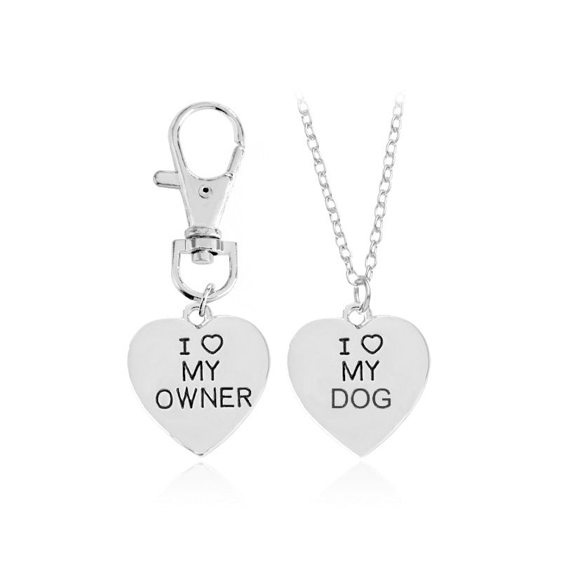 love My OwnerI love My Dog Pet Dog Bone Necklace