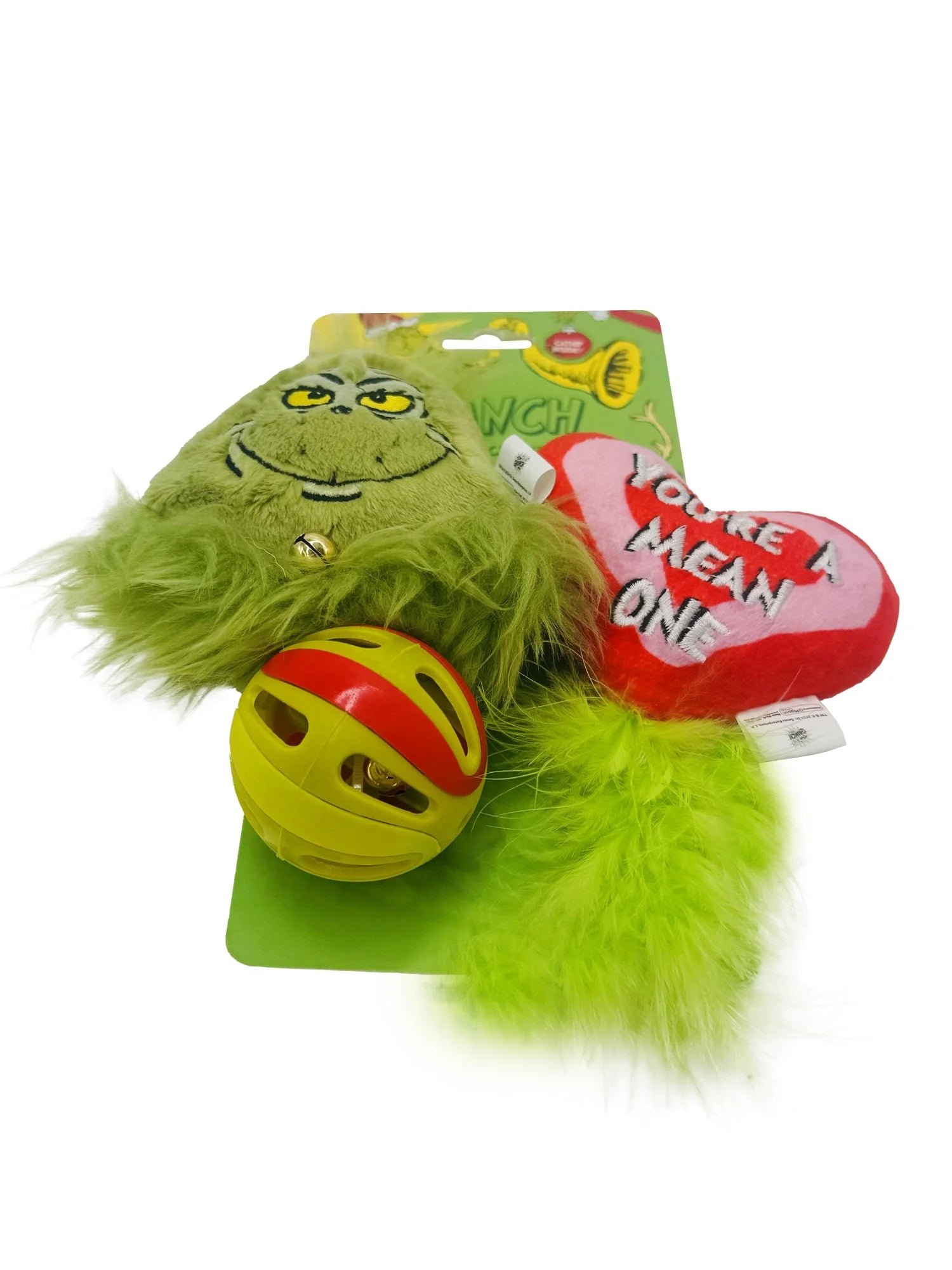 3-Piece Grinch Holiday Cat Toys with Catnip Inside, Green