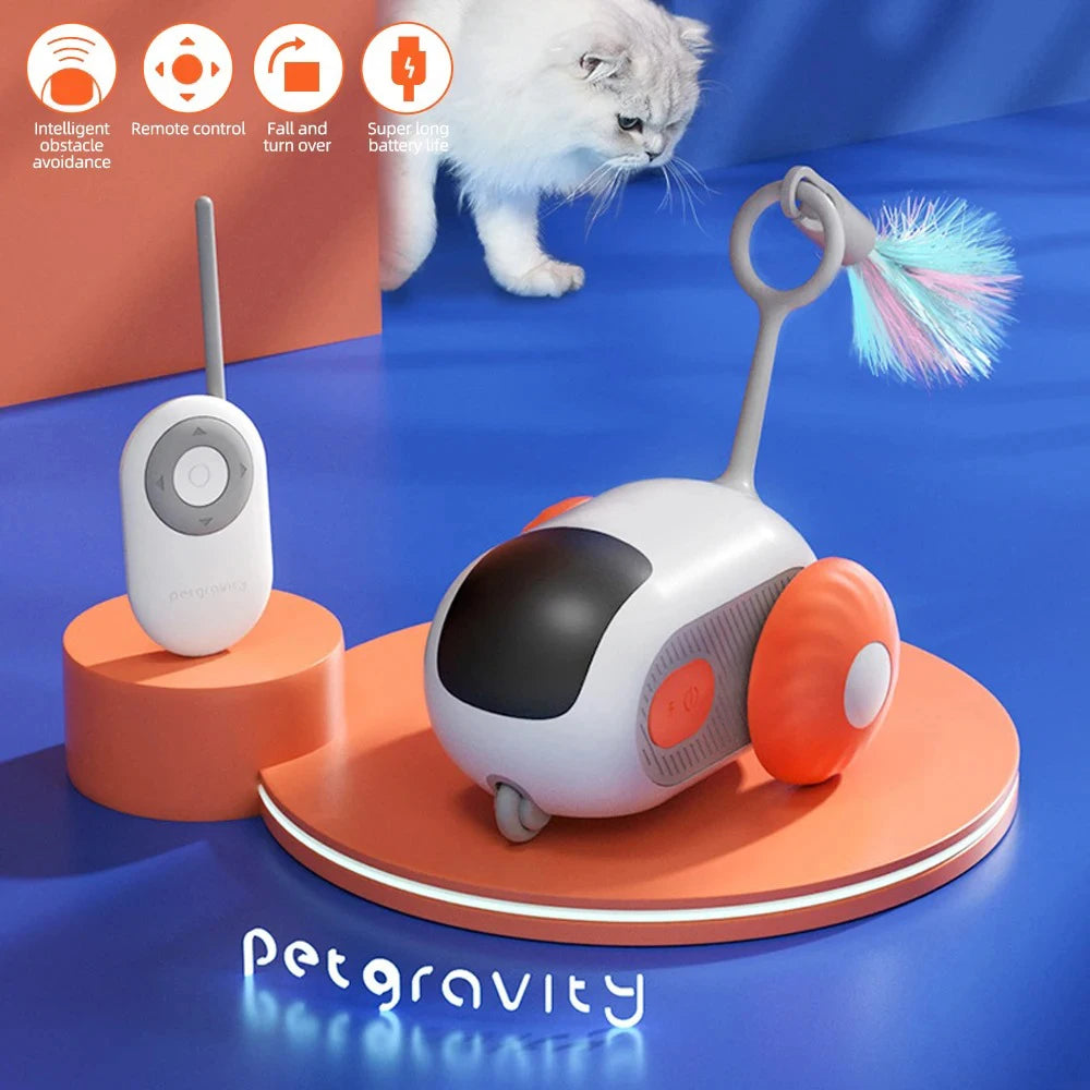 Smart Cat Toy Car Interactive Cat Toy Ball Automatic Rolling Remote Control Toy Car Stimulates the Mind