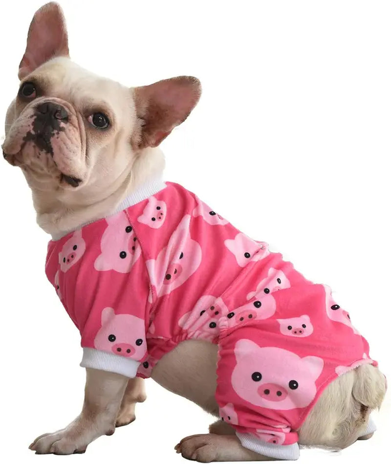 Cutebone Pink Pig Dog Pajamas Cute Cat Clothes Large Pet Pjs Onesie P46