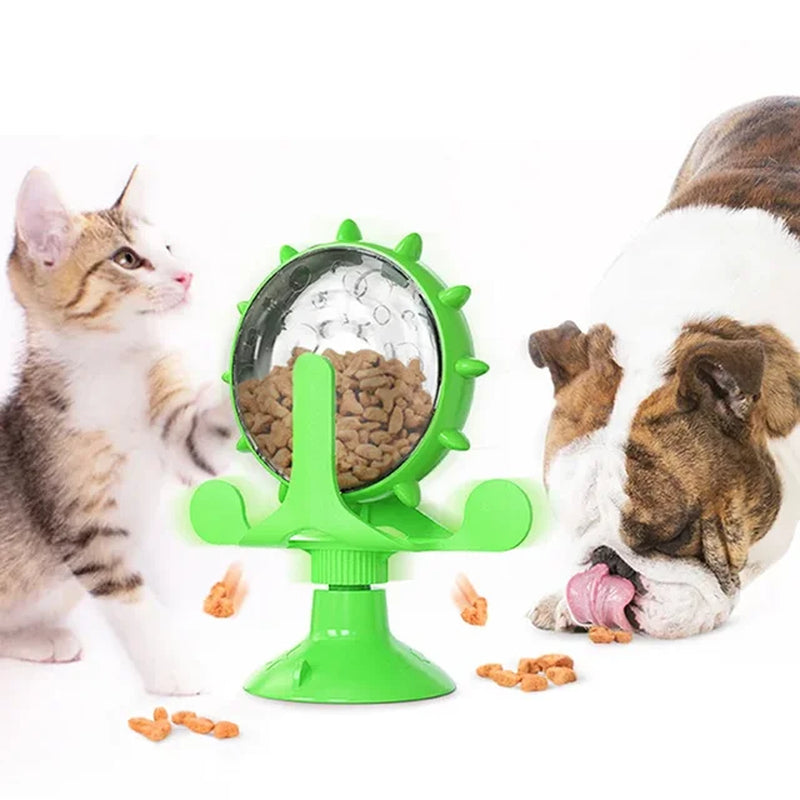 Turntable IQ Cat Toy Leaking Feeder Training Ball for Exercise  Kitten Toy 