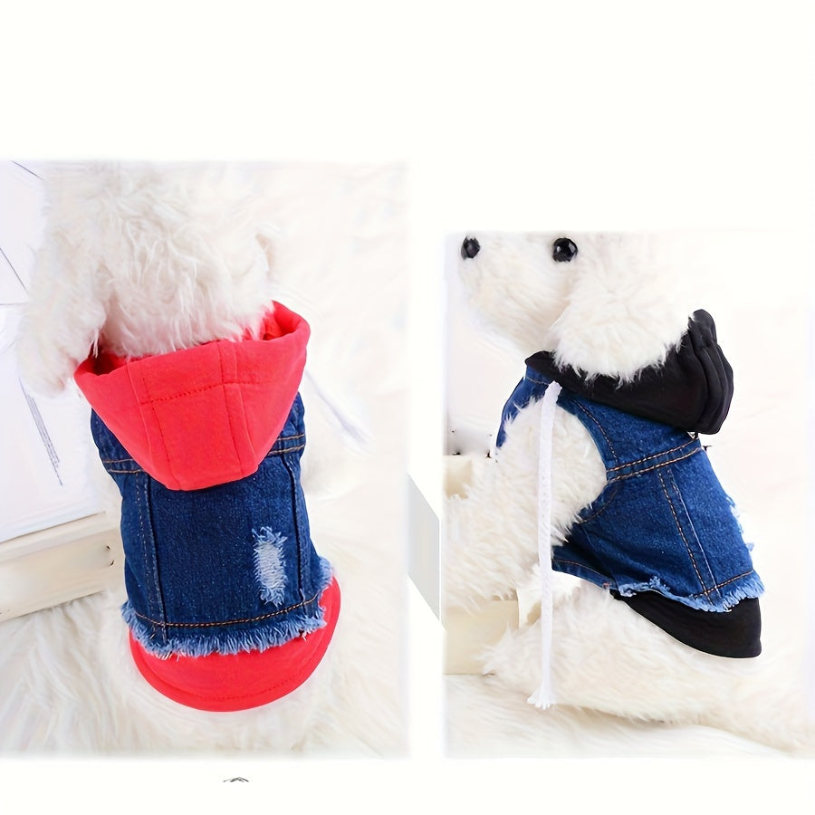 Pet Clothes Dog Jeans Jacket Puppy Hoodie Sweatshirt Cool Coat Dog Clothes For Small Dogs Autumn Apparel