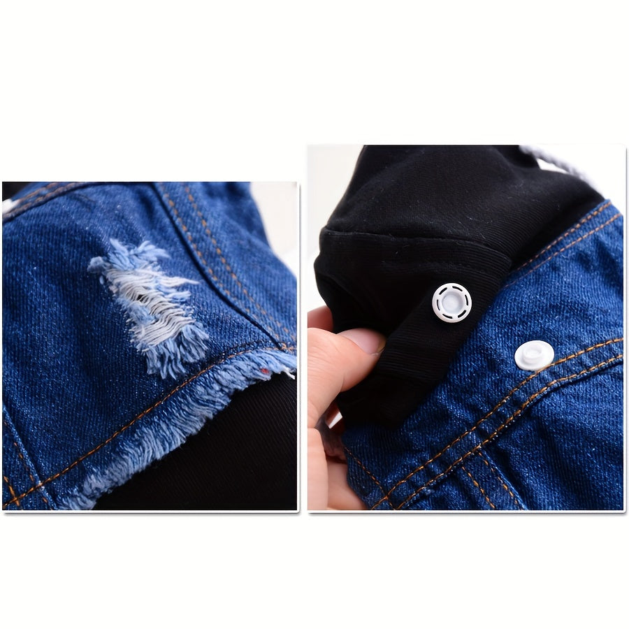 Pet Clothes Dog Jeans Jacket Puppy Hoodie Sweatshirt Cool Coat Dog Clothes For Small Dogs Autumn Apparel