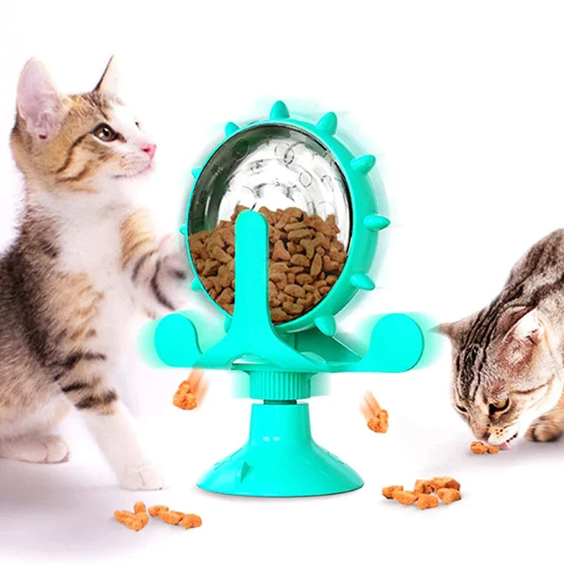 Turntable IQ Cat Toy Leaking Feeder Training Ball for Exercise  Kitten Toy 