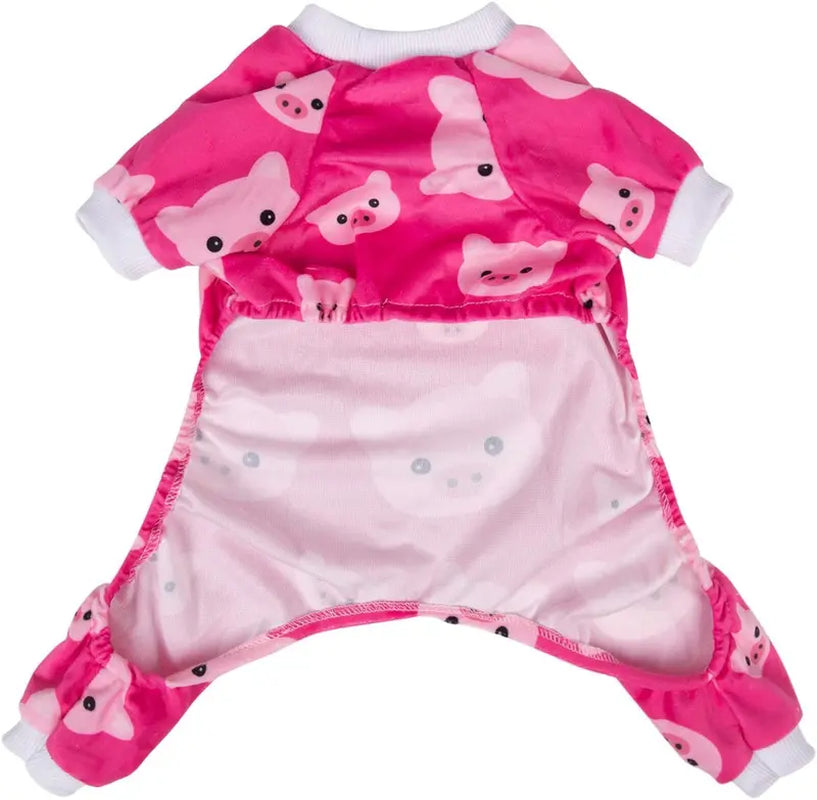 Cutebone Pink Pig Dog Pajamas Cute Cat Clothes Large Pet Pjs Onesie P46