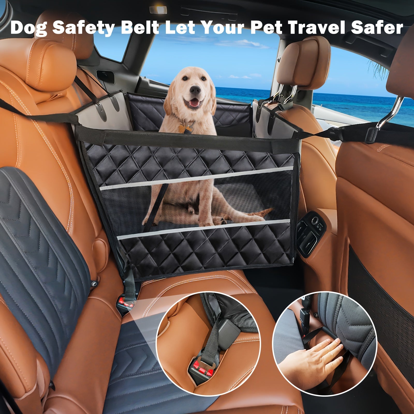 Ultimate Pet Comfort Car Seat for Large and Medium Dogs - Waterproof, Spacious, and Protective Back Seat Extender with Storage Pocket - Perfect for Cars, SUVs, and Trucks