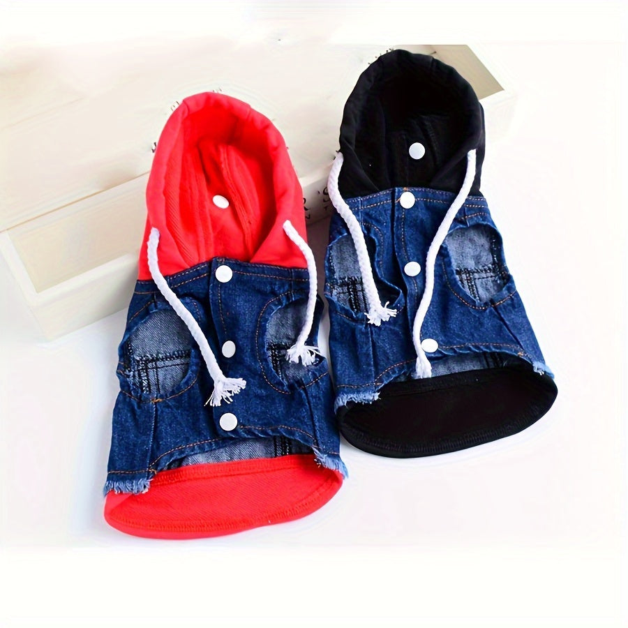 Pet Clothes Dog Jeans Jacket Puppy Hoodie Sweatshirt Cool Coat Dog Clothes For Small Dogs Autumn Apparel