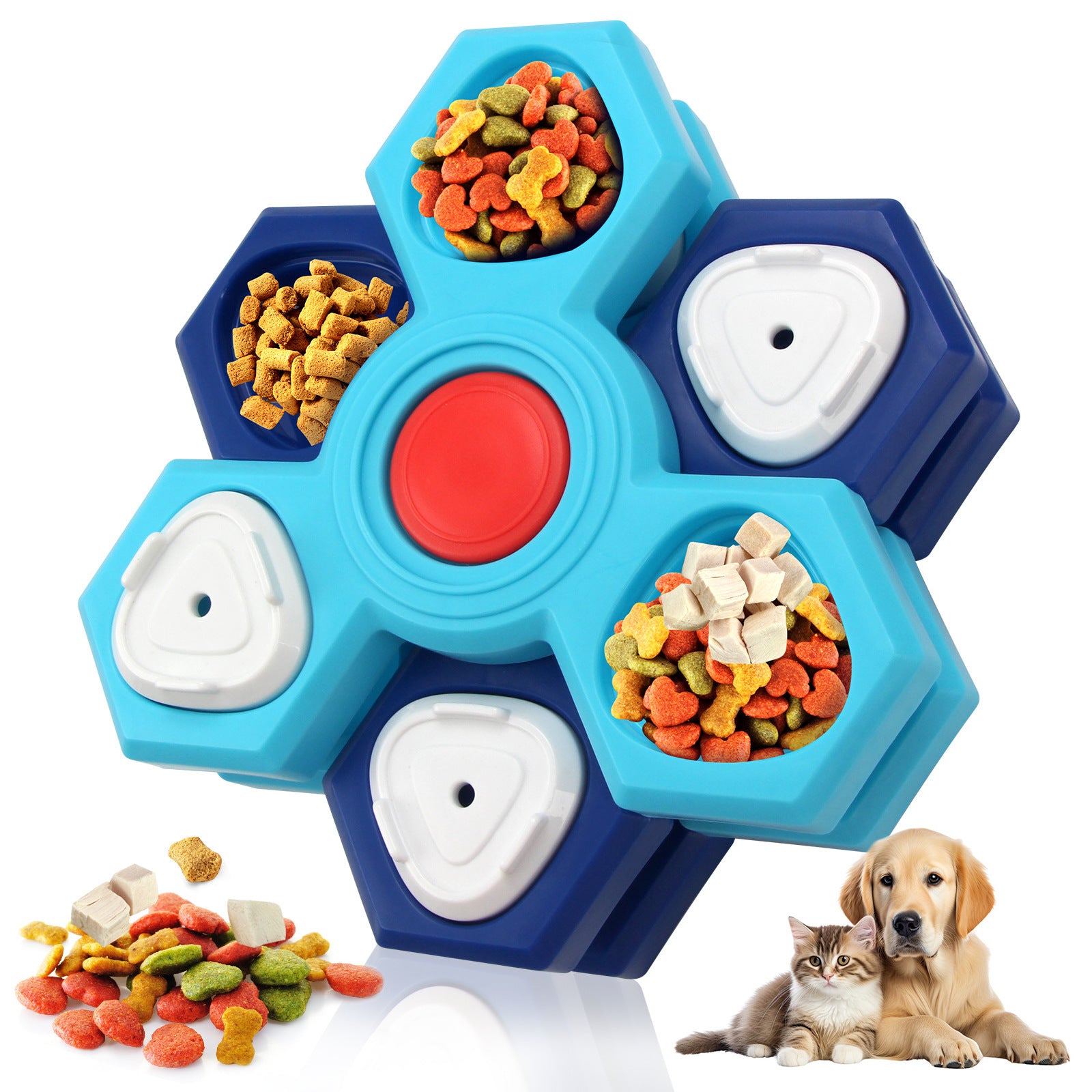 Smart dogs love puzzle dog bowl and 4-layer slow feeding, Increase dog intelligence