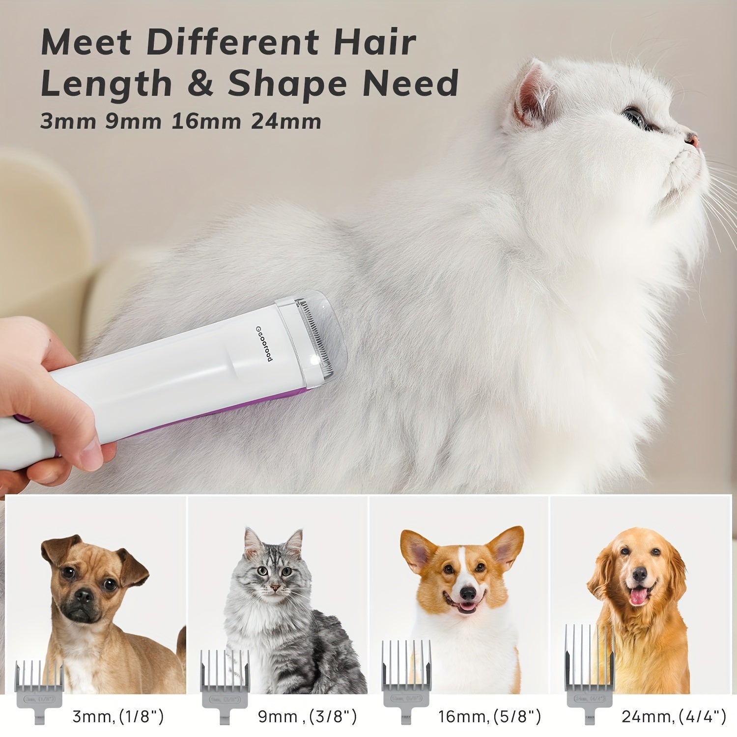 1pc Ultimate Pet Grooming Vacuum Kit - Large 2.5L Dust Cup, Easy Cleaning, Multi-Functional Attachments and Brushes for All Pet Sizes, Gentle and Effective Pet Hair Removal, Suitable for Dogs and Cats