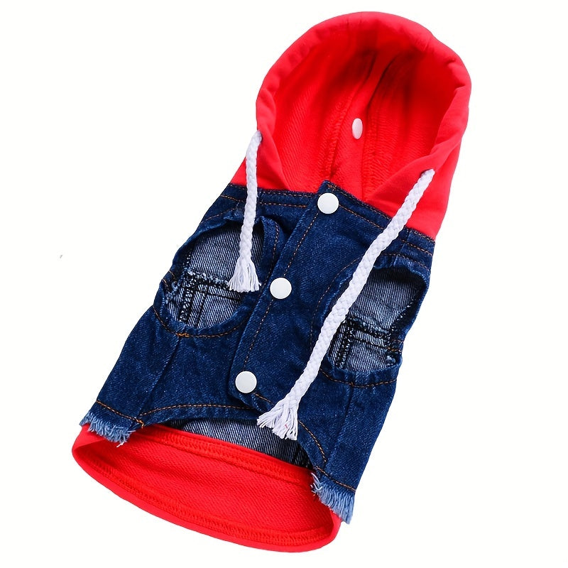 Pet Clothes Dog Jeans Jacket Puppy Hoodie Sweatshirt Cool Coat Dog Clothes For Small Dogs Autumn Apparel