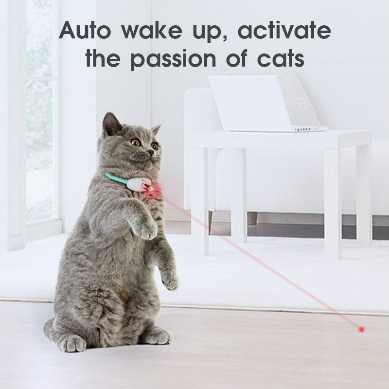 Fun for Inactive or lazy Cats Hours of Playing enjoyment w Cat Toy Smart Laser Teasing Cat Collar