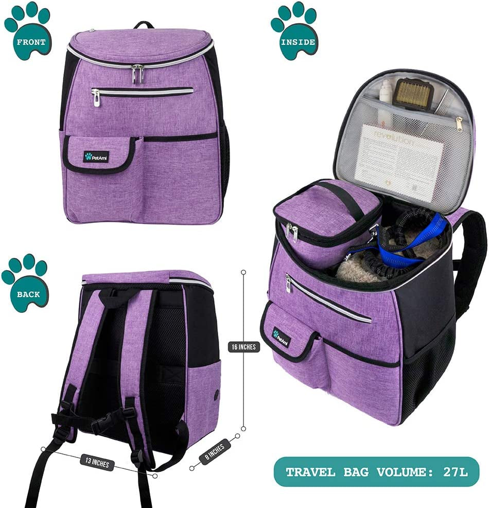 Airline Approved Dog Travel Bag for Traveling, Puppy Diaper Bag Supplies, Pet Camping Essentials Hiking Accessories 