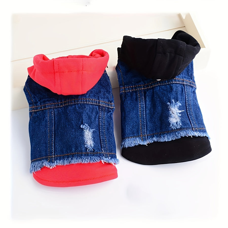 Pet Clothes Dog Jeans Jacket Puppy Hoodie Sweatshirt Cool Coat Dog Clothes For Small Dogs Autumn Apparel