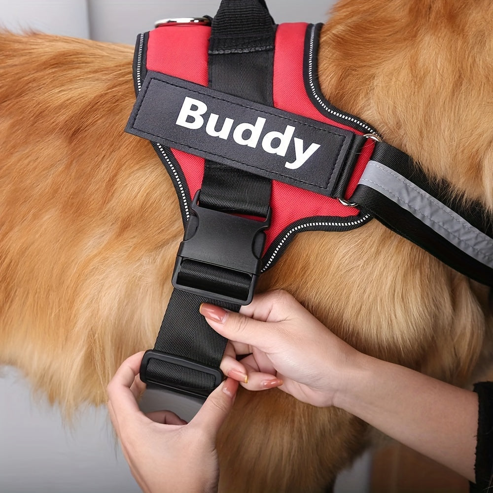 Personalized Dog Harness NO PULL Reflective Breathable Pet Harness Vest For Small Large Dog Outdoor Walk Training Accessories