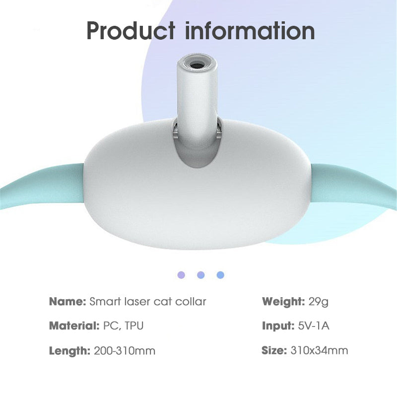 Fun for Inactive or lazy Cats Hours of Playing enjoyment w Cat Toy Smart Laser Teasing Cat Collar