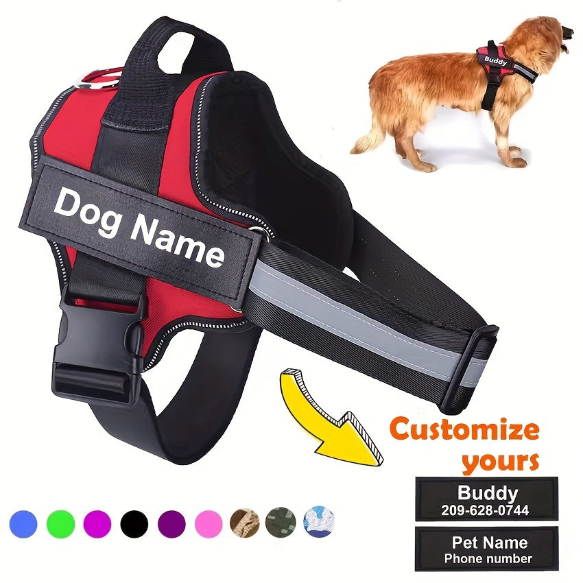 Personalized Dog Harness NO PULL Reflective Breathable Pet Harness Vest For Small Large Dog Outdoor Walk Training Accessories