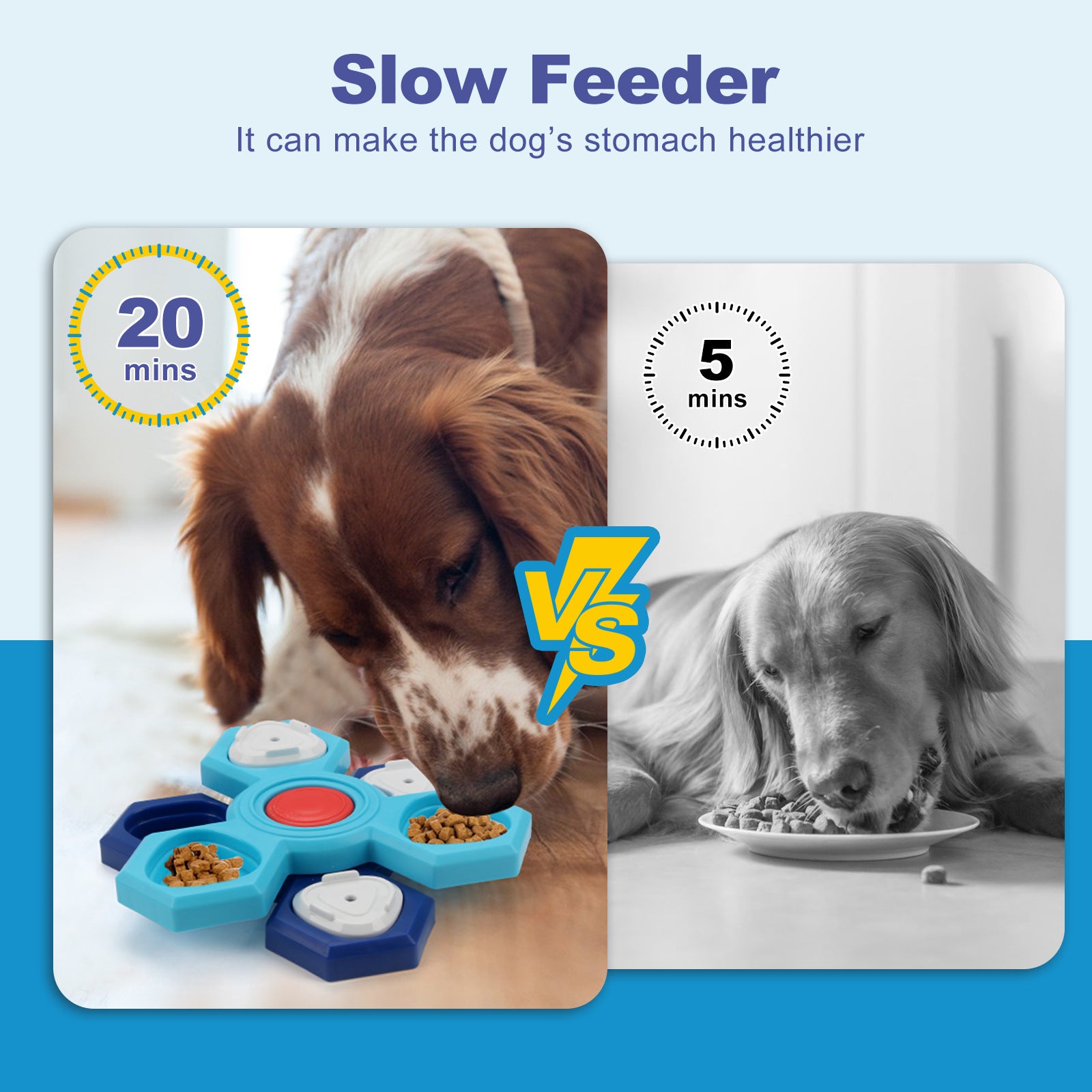 Smart dogs love puzzle dog bowl and 4-layer slow feeding, Increase dog intelligence