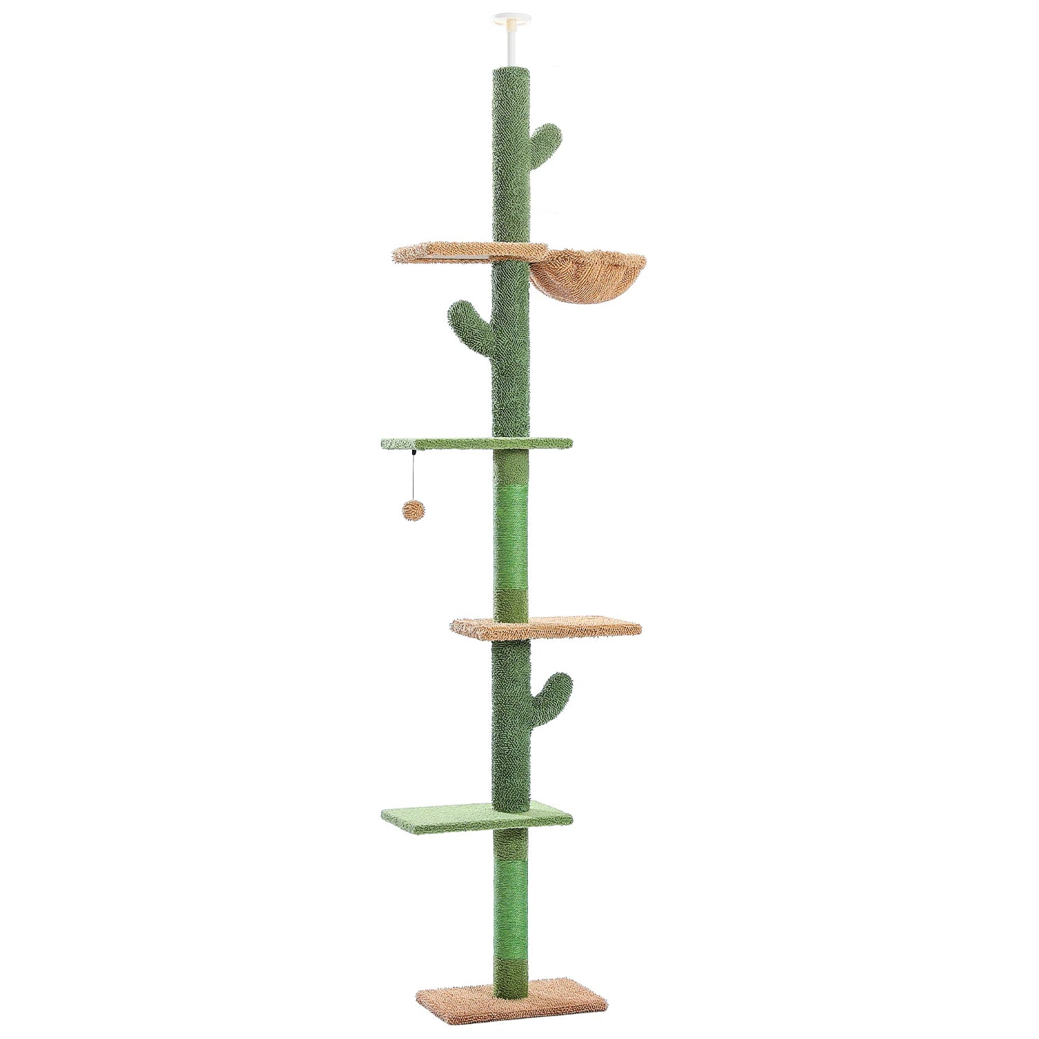 Adjustable 228-274cm Height Floor-to-Ceiling Vertical Cat Tree Stable Tall Cat Climbing Tree Cat Kittens Cat Toy