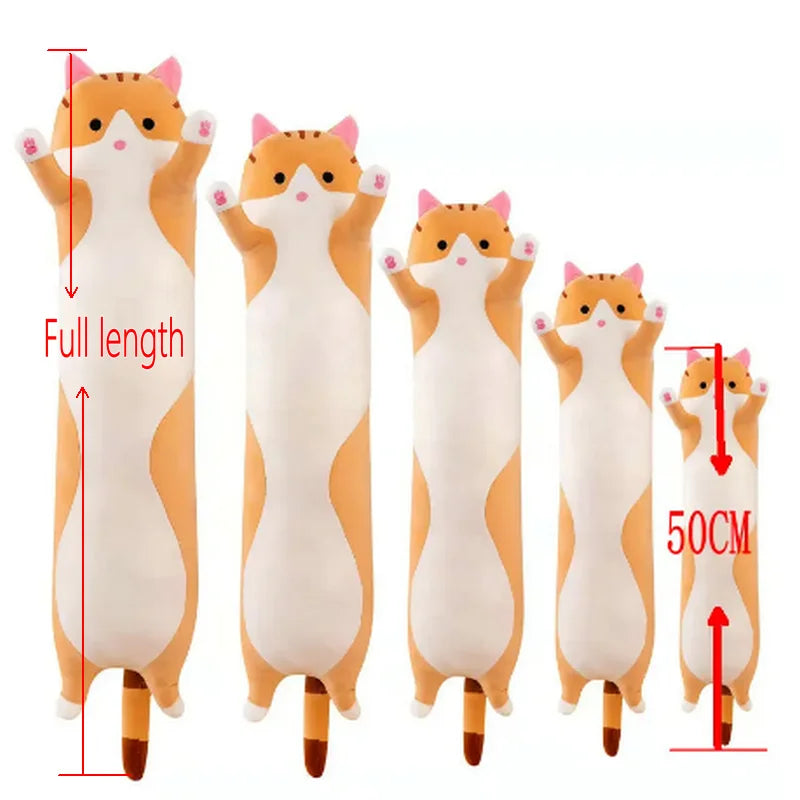 Soft Plush Cat Body Pillow for hours of sleeping enjoyment