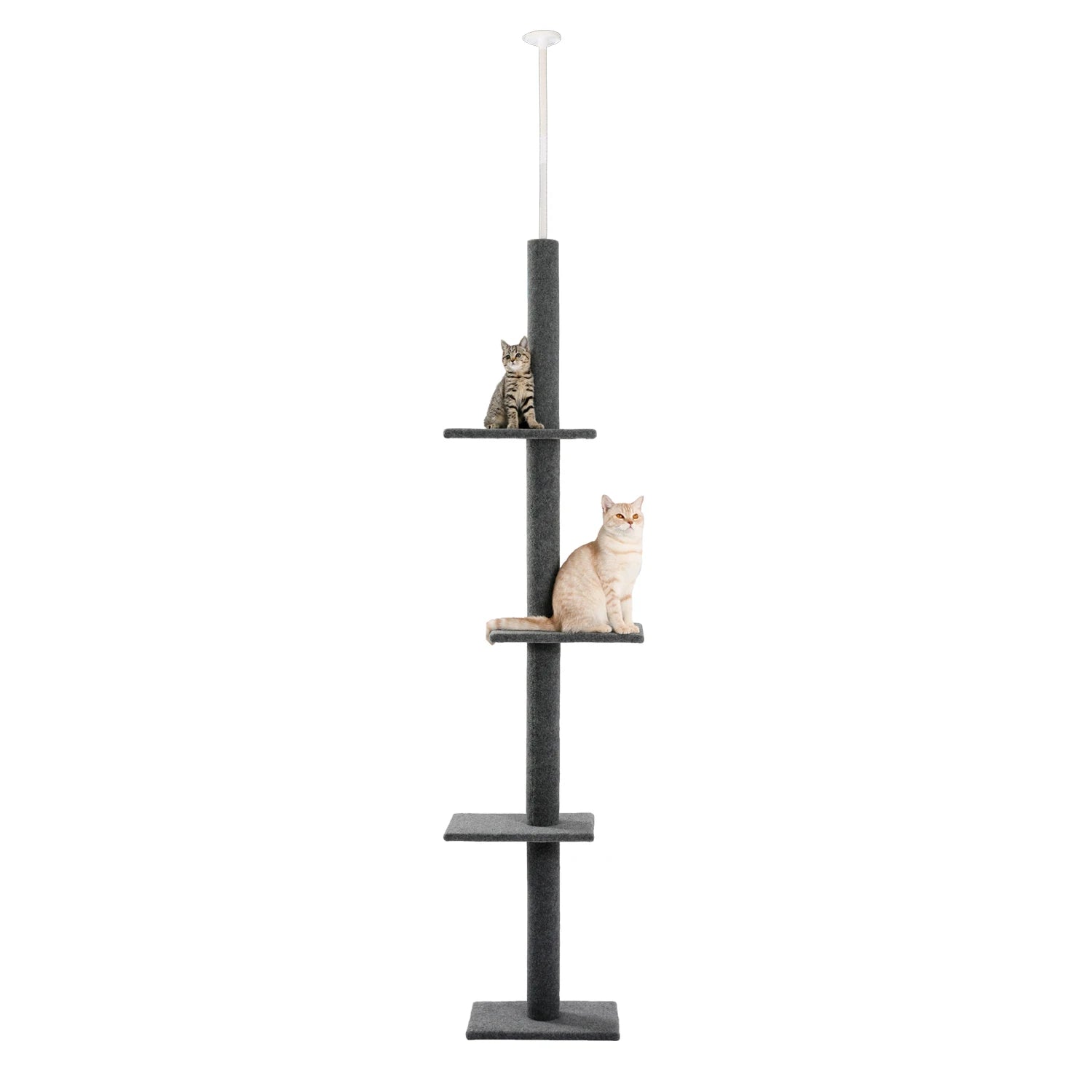 Adjustable 228-274cm Height Floor-to-Ceiling Vertical Cat Tree Stable Tall Cat Climbing Tree Cat Kittens Cat Toy