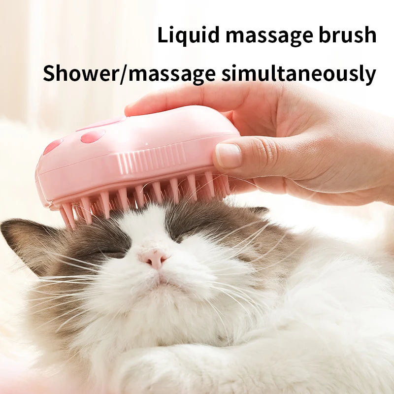 Remove unwanted pet hair and massage pet with 3 in 1 Steam Brush. Animals love it