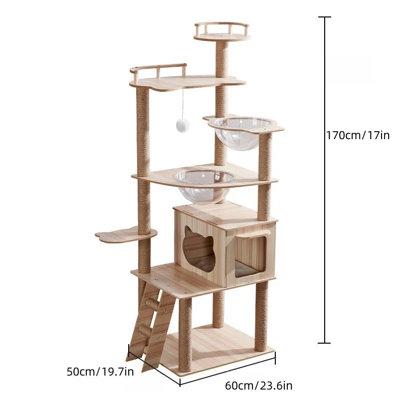 Cat Tree Sisal Rope Cat Tower Cat Scrapers Scratching Post For Cats Toys For Cat Grinding Paws Multi-Level Cat Climbing Frame