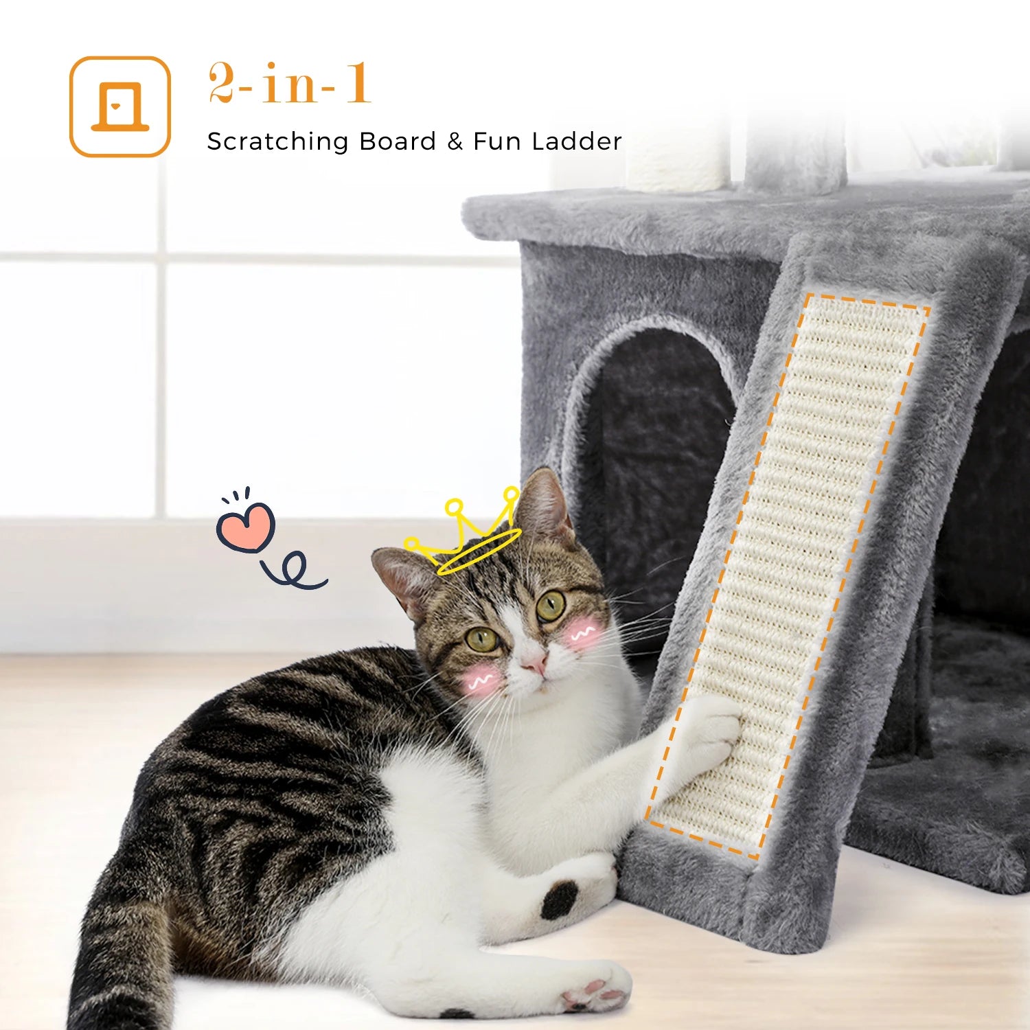 Free Shipping  Multi-Level Cat Tree For Cats With Cozy Perches Stable Cat Climbing Frame Cat Scratch Board Toys Cat Furniture