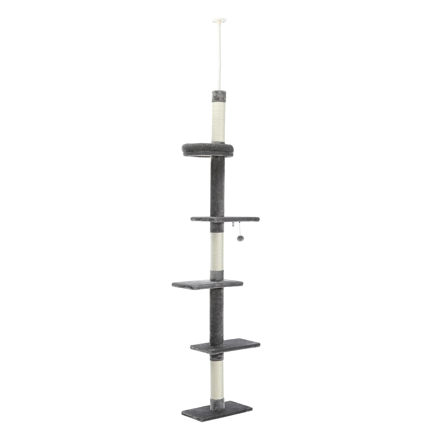 Adjustable 228-274cm Height Floor-to-Ceiling Vertical Cat Tree Stable Tall Cat Climbing Tree Cat Kittens Cat Toy