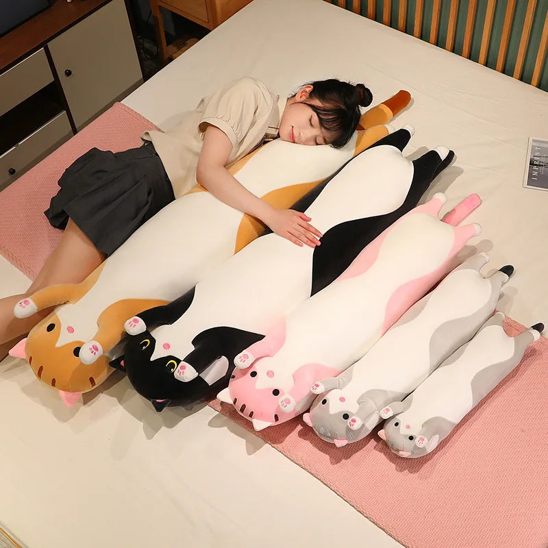 Soft Plush Cat Body Pillow for hours of sleeping enjoyment