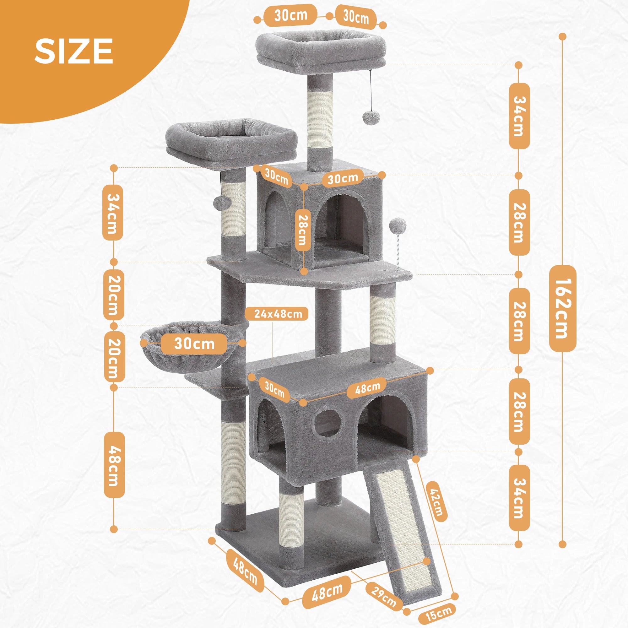 Free Shipping  Multi-Level Cat Tree For Cats With Cozy Perches Stable Cat Climbing Frame Cat Scratch Board Toys Cat Furniture