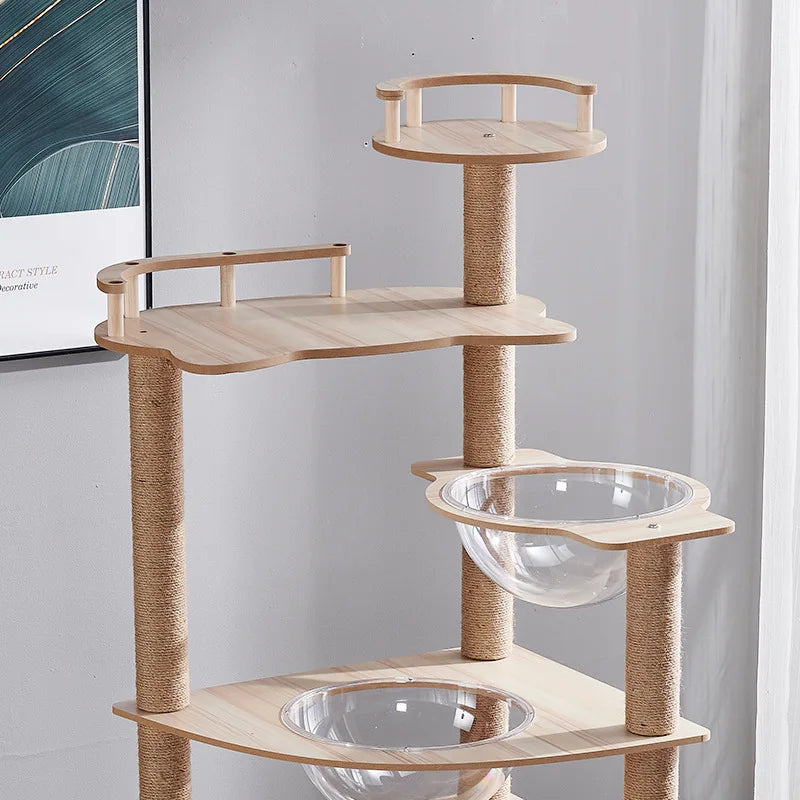 Cat Tree Sisal Rope Cat Tower Cat Scrapers Scratching Post For Cats Toys For Cat Grinding Paws Multi-Level Cat Climbing Frame