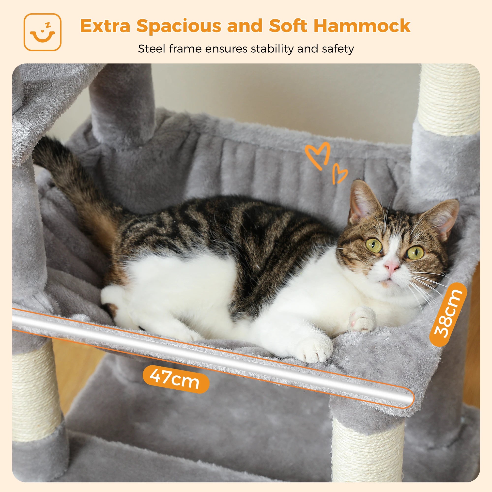 184cm Large Cat Tree and Tower for Indoor Cats With Sisal-Covered Scratching Posts Spacious Hammock Padded Perches and Condos