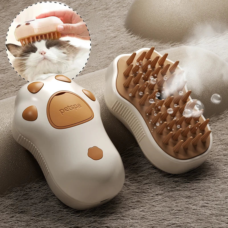 Remove unwanted pet hair and massage pet with 3 in 1 Steam Brush. Animals love it