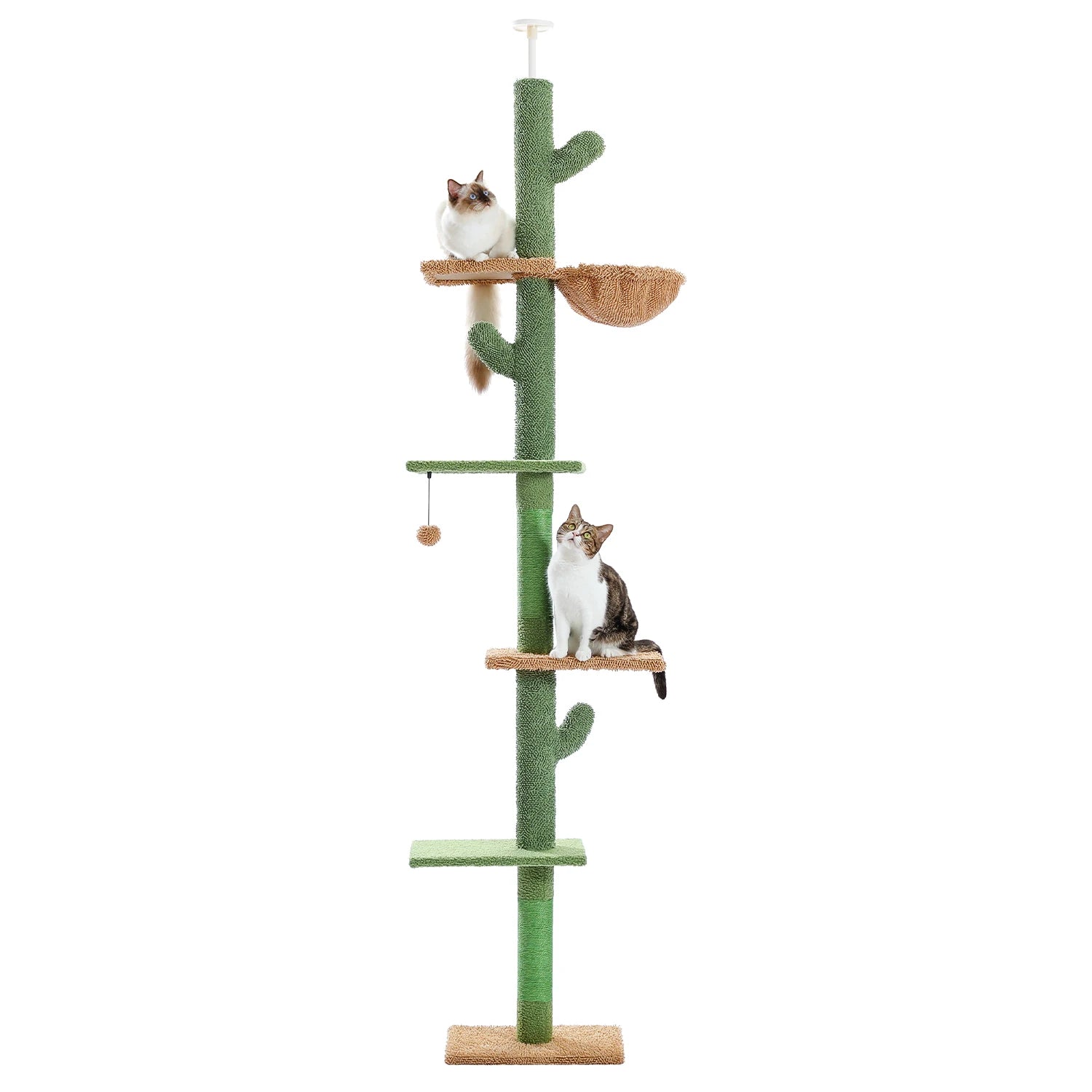 Adjustable 228-274cm Height Floor-to-Ceiling Vertical Cat Tree Stable Tall Cat Climbing Tree Cat Kittens Cat Toy