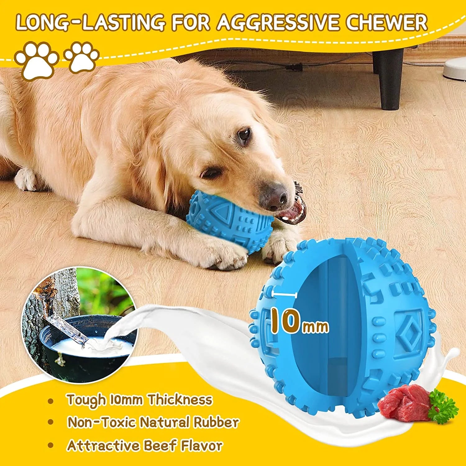 Dog Balls Treat Dispensing Dog Interactive, r Aggressive Chewers Large Breed, Nearly Indestructible Squeaky Dog Chew Toys for Large Dogs, Natural Rubber Dog Puzzle Toys, Tough IQ Dog Treat Balls