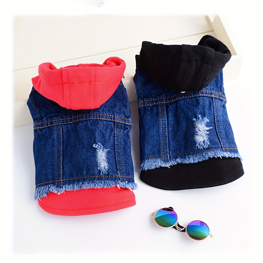 Pet Clothes Dog Jeans Jacket Puppy Hoodie Sweatshirt Cool Coat Dog Clothes For Small Dogs Autumn Apparel