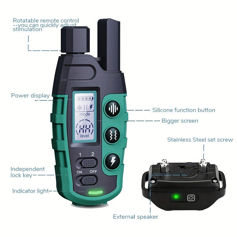 3300Ft Dog Training Collars With Remote, Adjustable Nylon Strap, Electric Shock, Vibration & Sound Modes, Rechargeable, 3300ft Range For Small To Large Dogs (5-150lbs