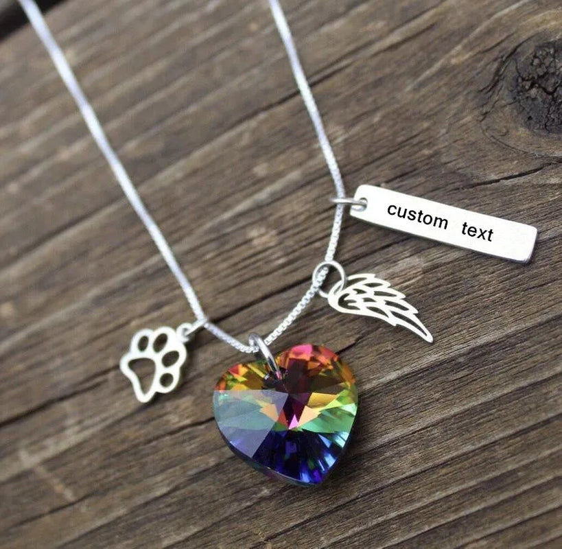 Rainbow Bridge Pet Loss Necklace -Pet Loss Gift - Pet Memorial - Pet Loss Jewelry - Memorial Gift - Loss of Pet - Fur Baby Gift