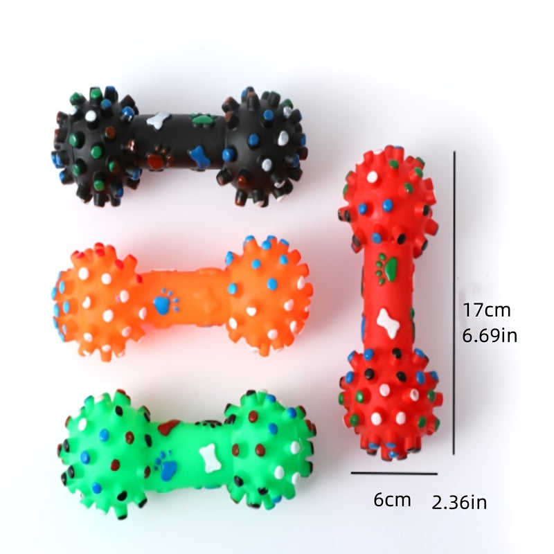 1pc Fun Pet Chew Toys - Bone Design & Squeaky Sounds - Colors Vary