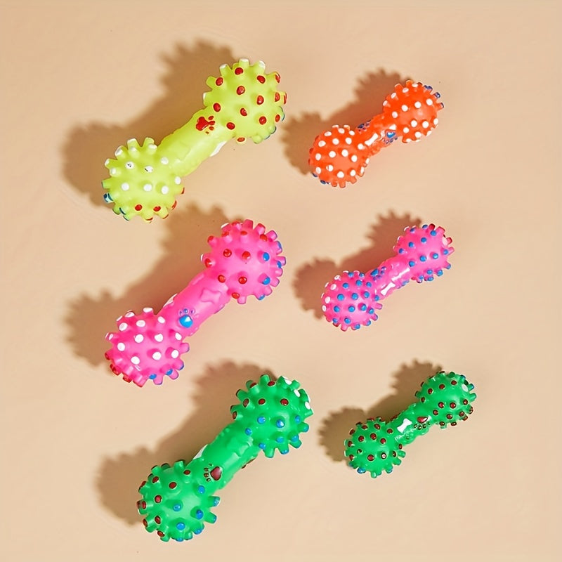 1pc Fun Pet Chew Toys - Bone Design & Squeaky Sounds - Colors Vary