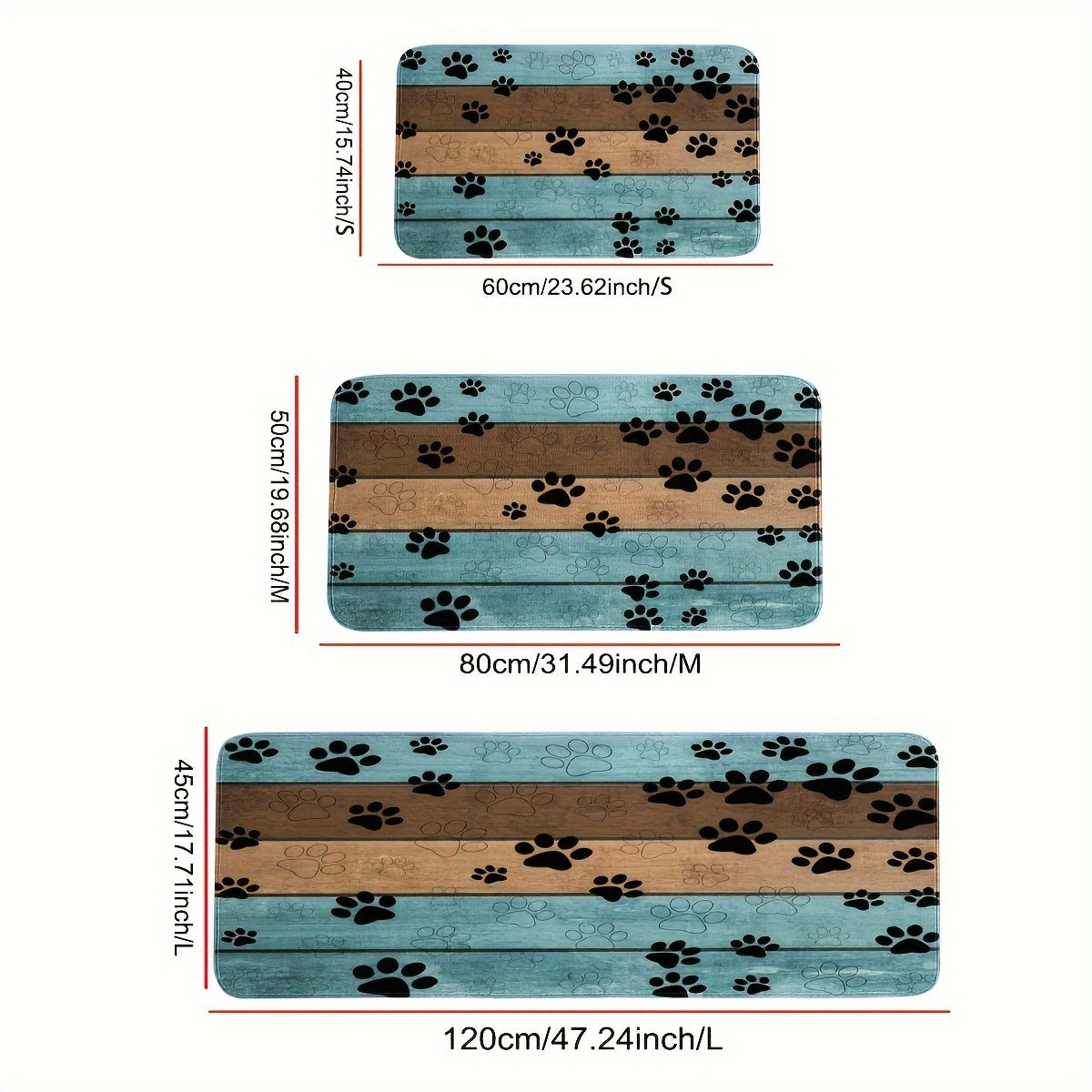 1pc Dog Paw Prints Doormat Dog Door Mat For Muddy Paws Entrance Front Door Rug, Water Absorbent Quick Drying Dog Sleeping Blanket With Non-slip Backing