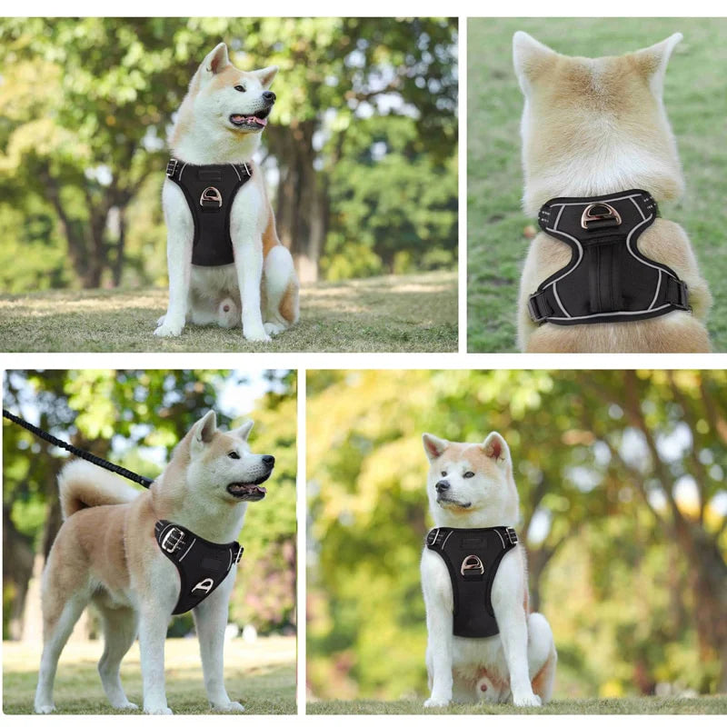 Benepaw No Pull Dog Harness No Choke Easy Control Handle Reflective Harness 2 Leash Clips Adjustable Soft Padded Dog Vest