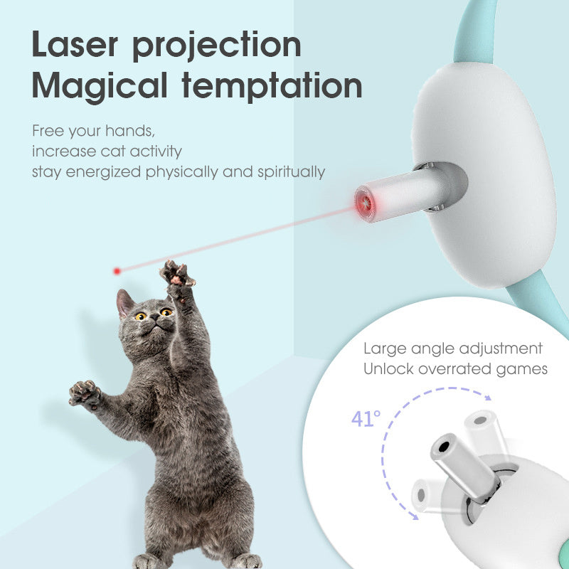 Fun for Inactive or lazy Cats Hours of Playing enjoyment w Cat Toy Smart Laser Teasing Cat Collar