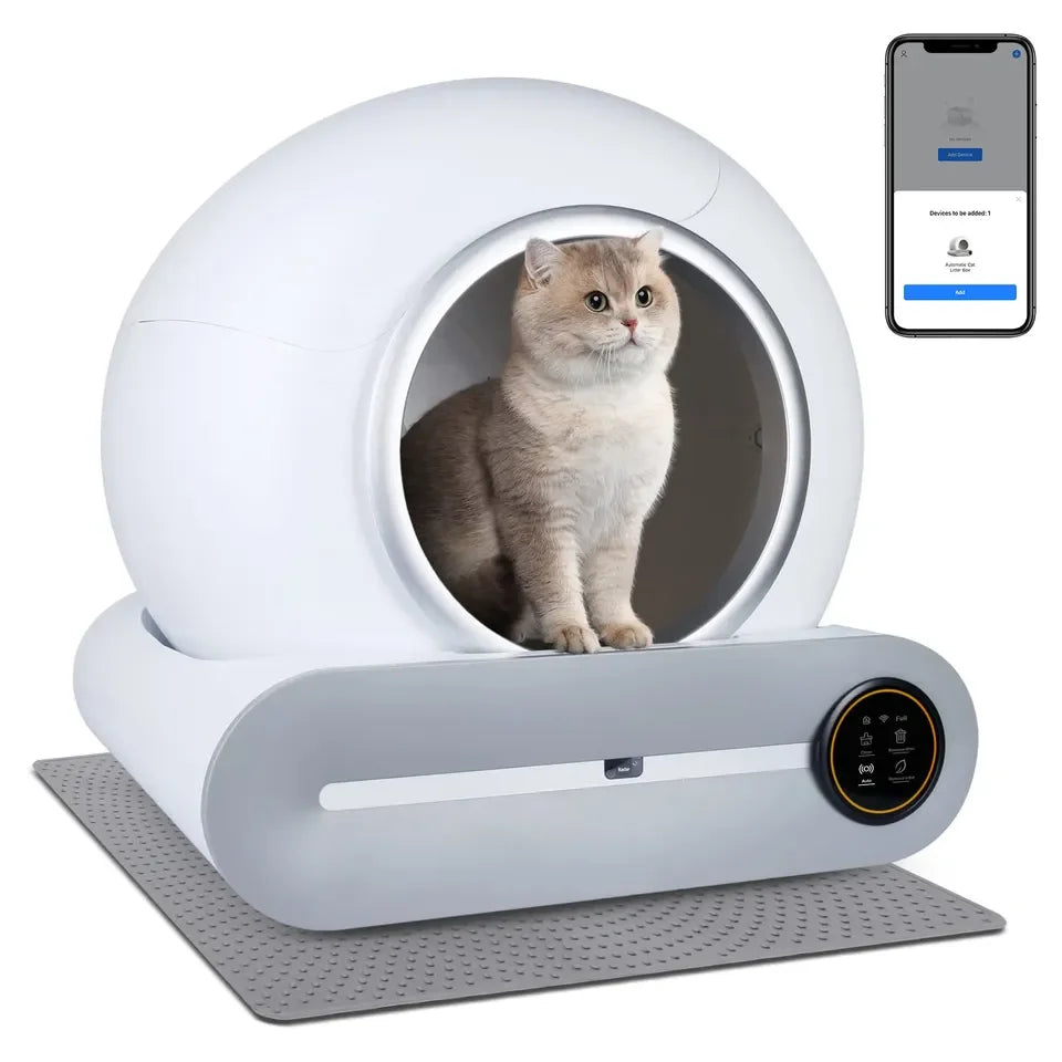 Automatic Cat Toilet Supplies Smart Pet Self Cleaning Large Litter Box for Cats Tuya APP Control English Version